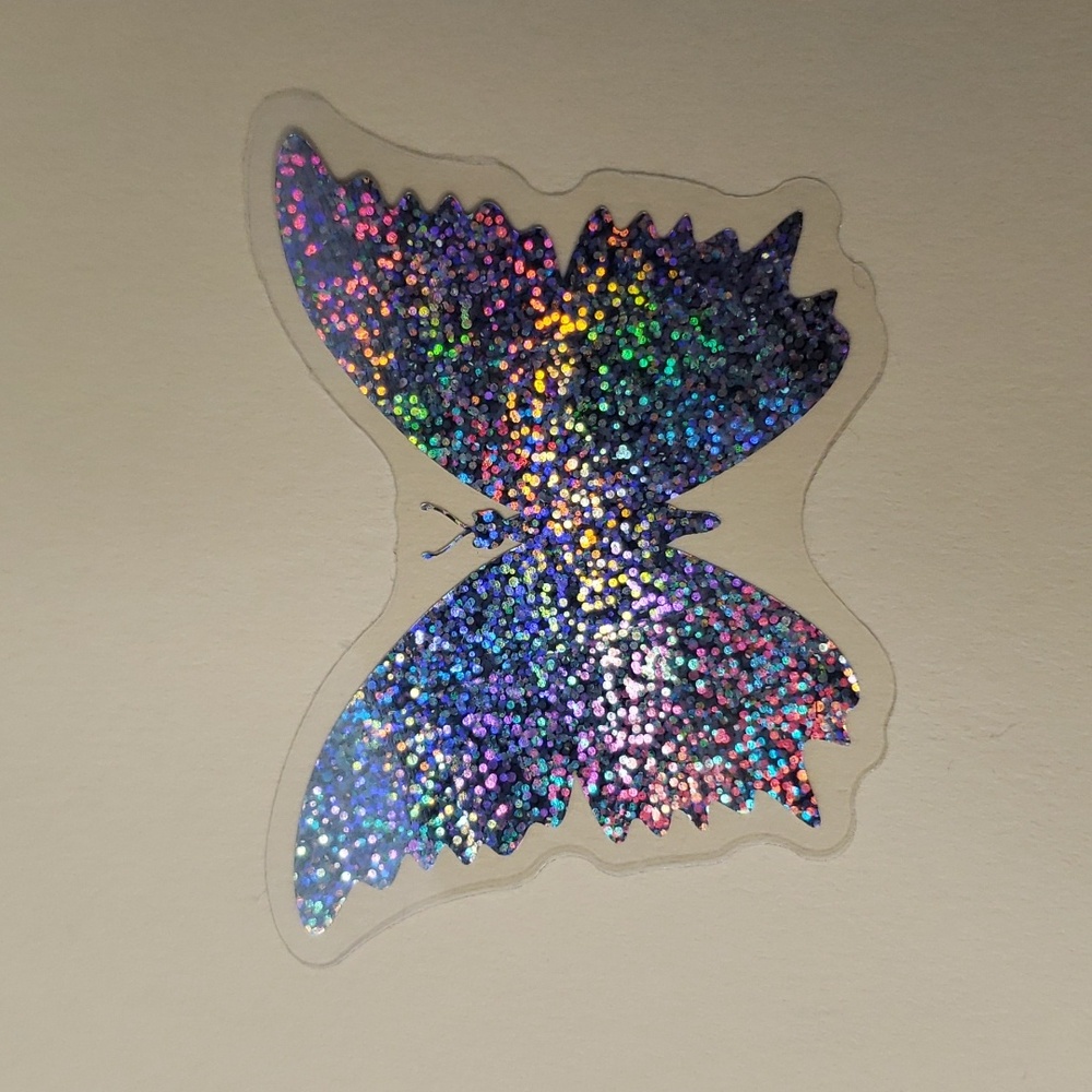 HOLOGRAPHIC NATURE Butterfly WATERPOOF Sticker Glitter